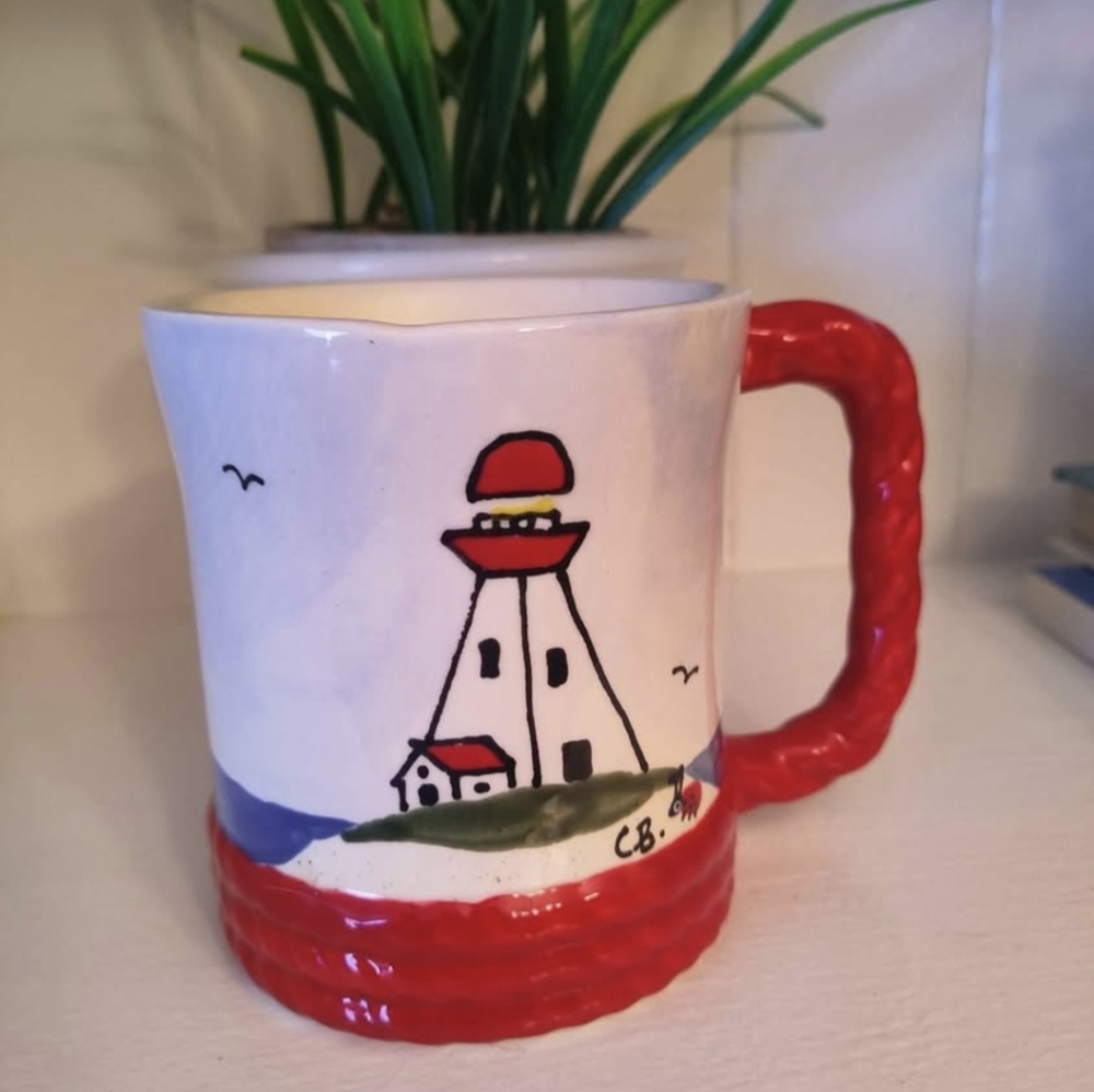 Handmade Lighthouse Mug By Ladybug Haven Baddeck